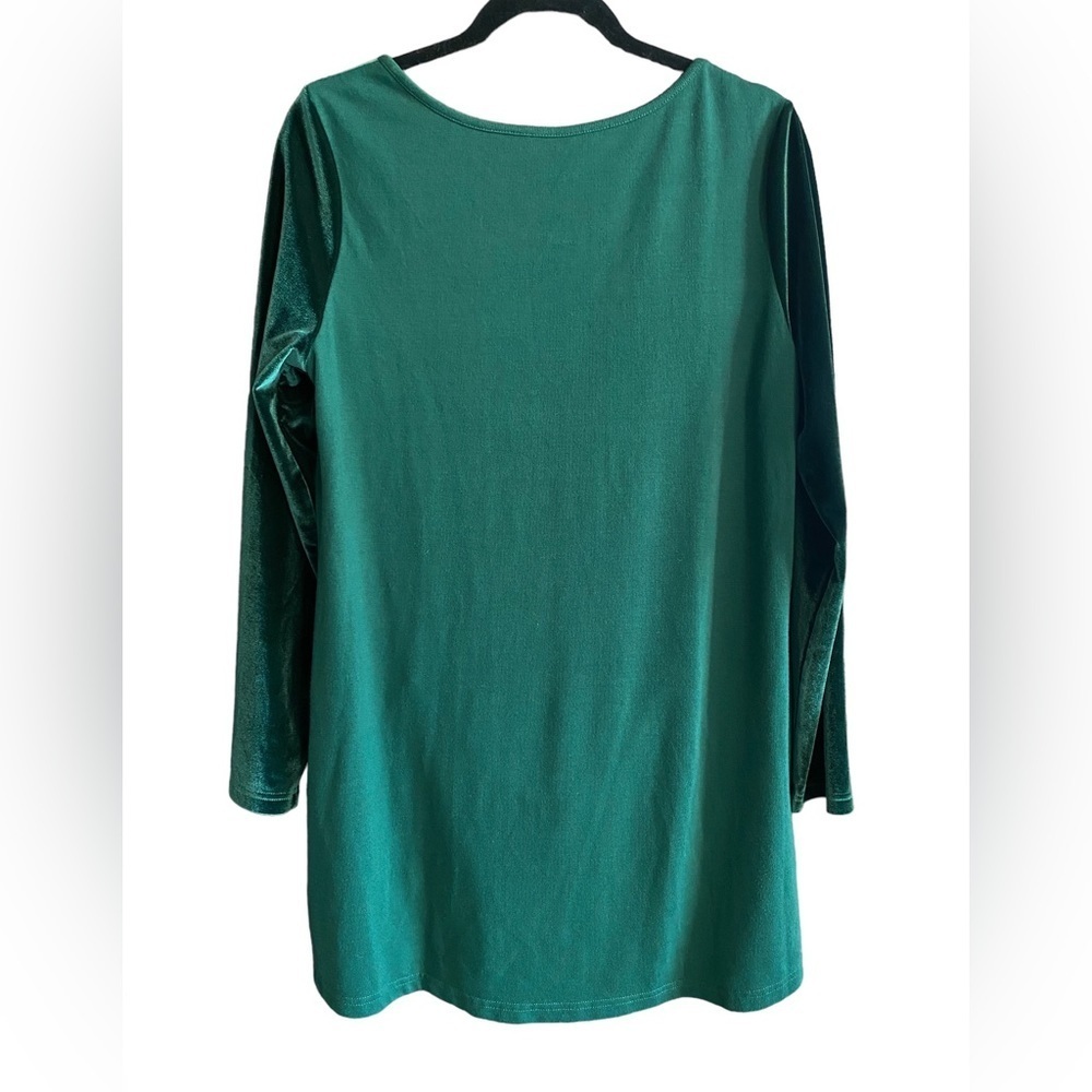 SOFT SURROUNDINGS Emerald Green Velvet Long Sleeves Tunic Top, Size M - Picture 6 of 9